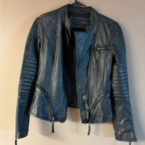 Zara Dark Gray Leather Jacket